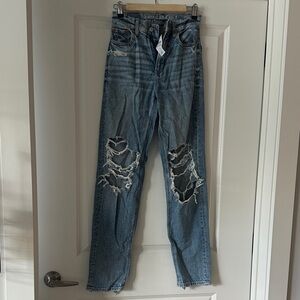 American Eagle Outfitters Distressed Denim Straight Leg Jeans